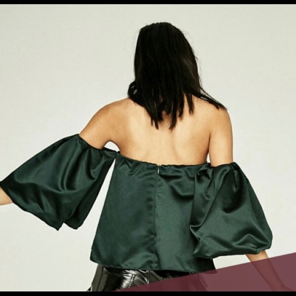 dark green bardot top